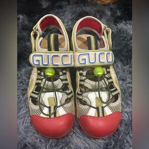 Gucci Tinsel Sport Red and Beige Men's Sandals